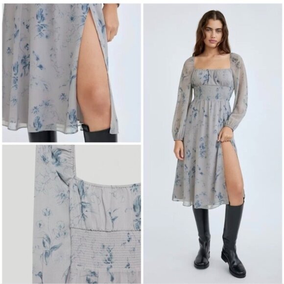 NWT Wilfred Bella Slit Dress Midi Floral ARITZIA XS - Picture 5 of 12